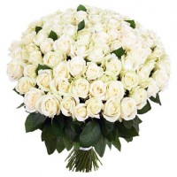 101 Белая роза, 40 см 
