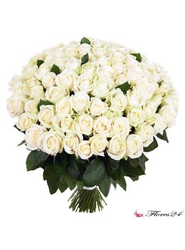 101 Белая роза, 40 см 
